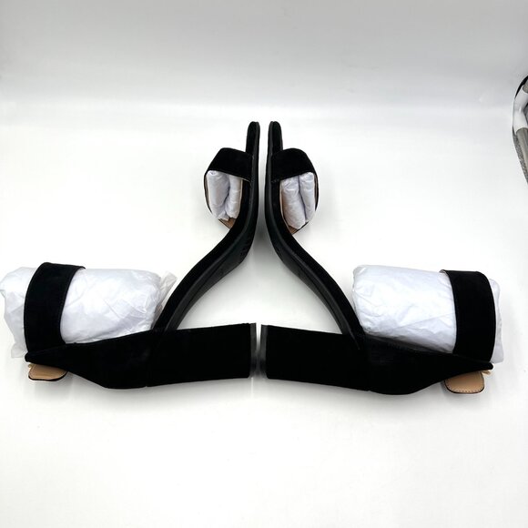 Aerosoles Womens‎ Size 10 Landon Black Suede Leather Block Heels Sandals Shoes - Picture 8 of 14